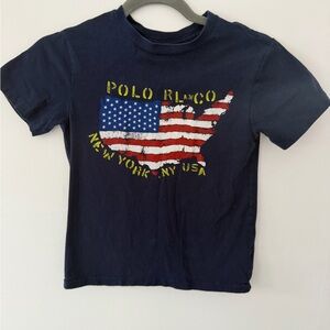 Polo Ralph Lauren Navy Blue USA Flag Kids Tee